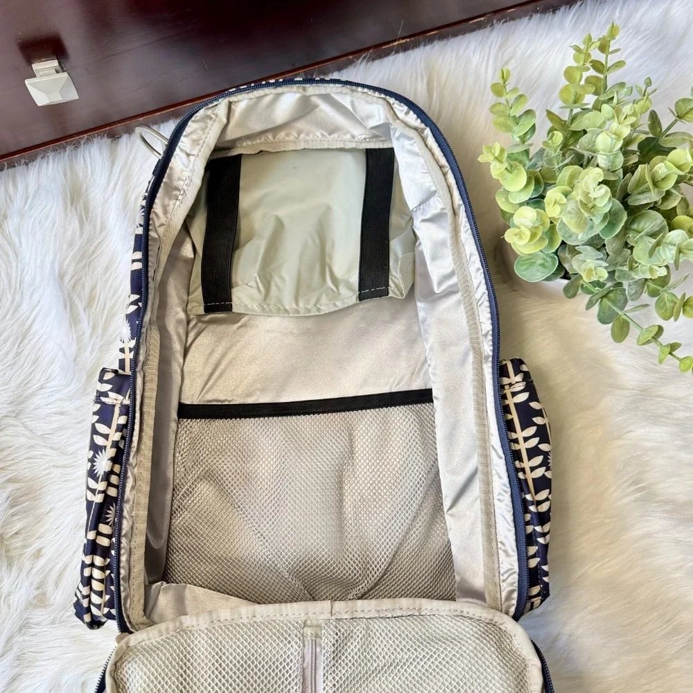 Ju-Ju-Be Be Right Back BRB Dandy Lines Collection Navy Floral Backpack DiaperBag